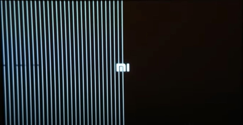 Projector screen showing vertical lines and graphical corruption